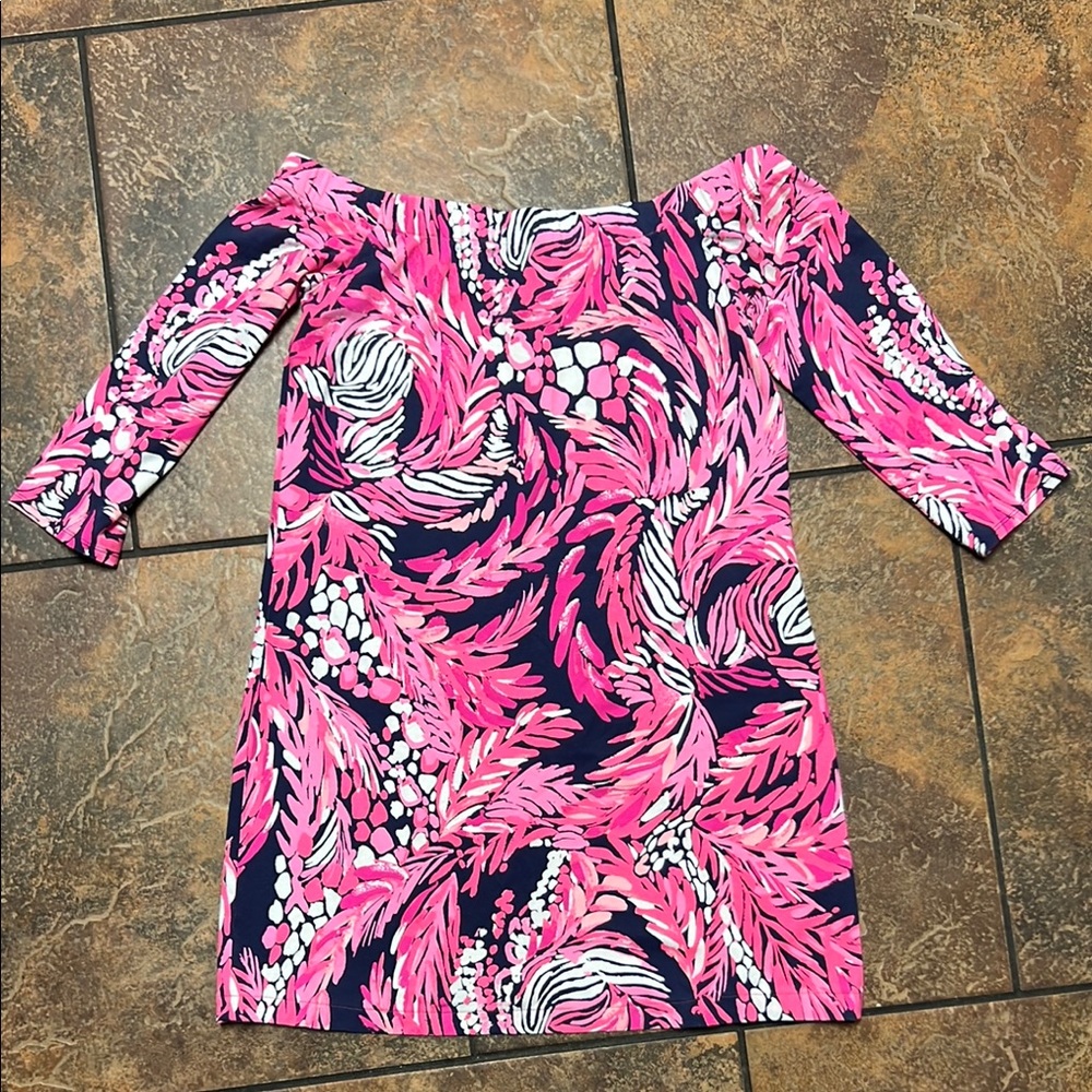 Lilly Pulitzer Vibrant Pink and Navy Top